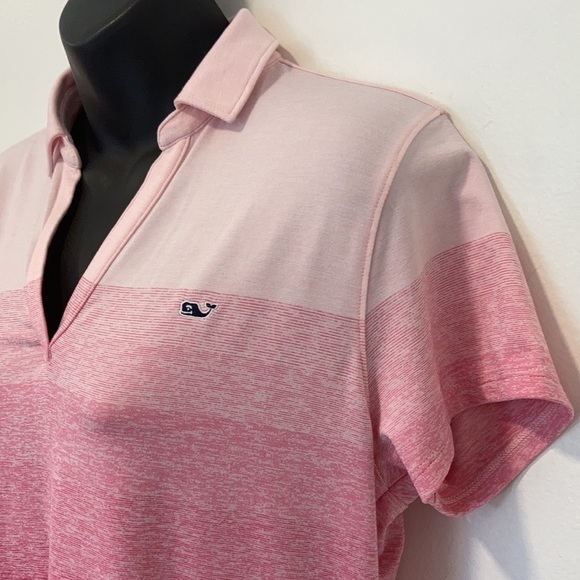 Vineyard Vines Pink Performance V-Neck Top Small - Picture 4 of 9